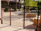3-rail decorative pool fence & arched gate