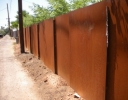 6' tall privacy fencing with rust plate steel