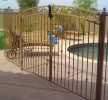decorative arched double 4' wide gates make a true 8' opening