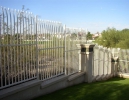 8' tall security fencing with pinched pickets & shepherds hooks